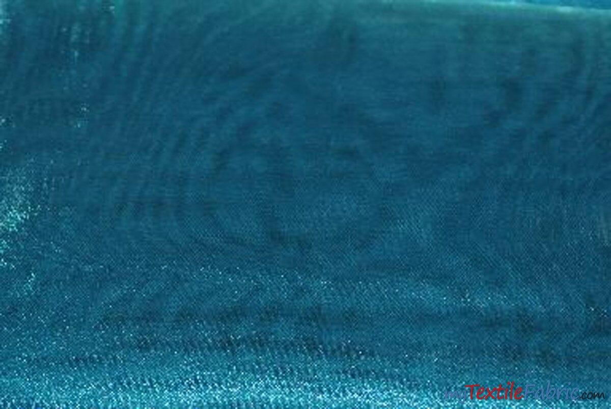 Crystal Organza Fabric | Sparkle Sheer Organza | 60" Wide | Continuous Yards | Multiple Colors | Fabric mytextilefabric Yards Teal 