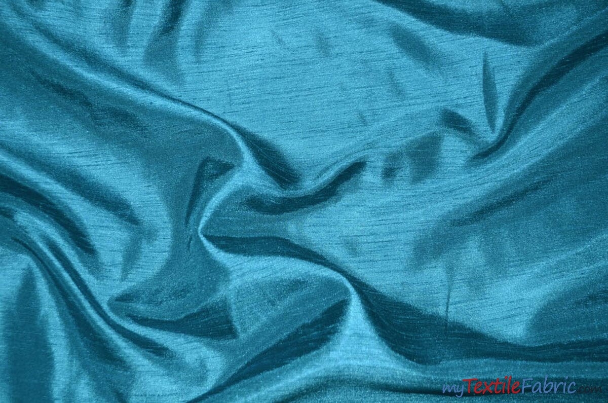 Shantung Satin Fabric | Satin Dupioni Silk Fabric | 60" Wide | Multiple Colors | Wholesale Bolt | Fabric mytextilefabric Bolts Teal 