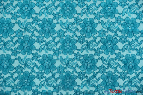 Raschel Lace Fabric | 60" Wide | Vintage Lace Fabric | Bridal Lace, Decoration, Curtain, Tablecloth | Boutique Lace Fabric | Floral Lace Fabric | Fabric mytextilefabric Yards Teal 