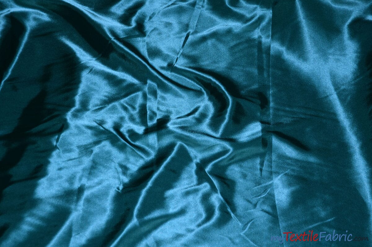 Charmeuse Satin Fabric | Silky Soft Satin | 60" Wide | Wholesale Bolt Only | Multiple Colors | Fabric mytextilefabric Bolts Teal 