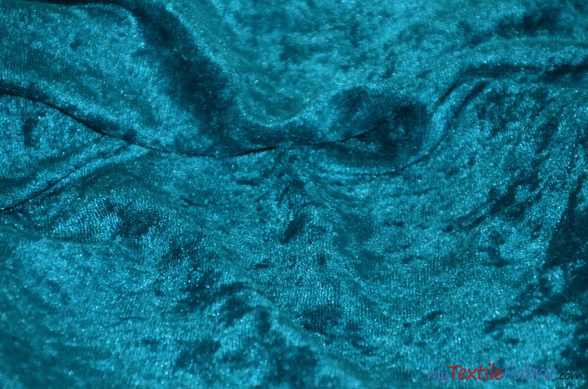 Panne Velvet Fabric | 60" Wide | Crush Panne Velour | Apparel, Costumes, Cosplay, Curtains, Drapery & Home Decor | Fabric mytextilefabric Yards Teal 