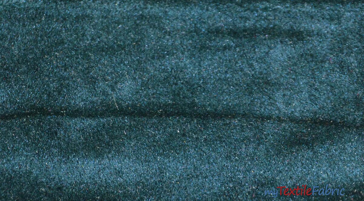 Royal Velvet Fabric | Soft and Plush Non Stretch Velvet Fabric | 60" Wide | Apparel, Decor, Drapery and Upholstery Weight | Multiple Colors | Wholesale Bolt | Fabric mytextilefabric Bolts Teal 