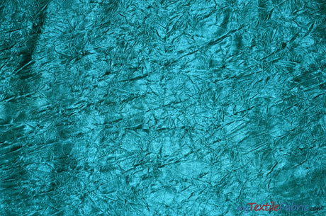 Silky Crush Satin | Crush Charmeuse Bichon Satin | 54" Wide | Wholesale Bolt | Multiple Colors | Fabric mytextilefabric Bolts Teal 