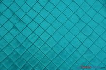Load image into Gallery viewer, Taffeta Pintuck Fabric | 2&quot;x2&quot; Diamond | Diamond Taffeta Fabric | 54&quot; Wide | Multiple Colors | Fabric mytextilefabric Yards Teal 