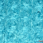 Load image into Gallery viewer, Rosette Satin Fabric | Wedding Satin Fabric | 54&quot; Wide | 3d Satin Floral Embroidery | Multiple Colors | Wholesale Bolt | Fabric mytextilefabric Bolts 951 Blue 
