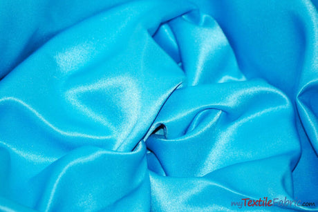 Stretch Matte Satin Peau de Soie Fabric | 60" Wide | Stretch Duchess Satin | Stretch Dull Lamour Satin for Bridal, Wedding, Costumes, Bridesmaid Dress Fabric mytextilefabric Yards 951 Blue 