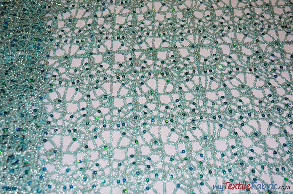 Open Weave Chain Chemical Lace Fabric | 50