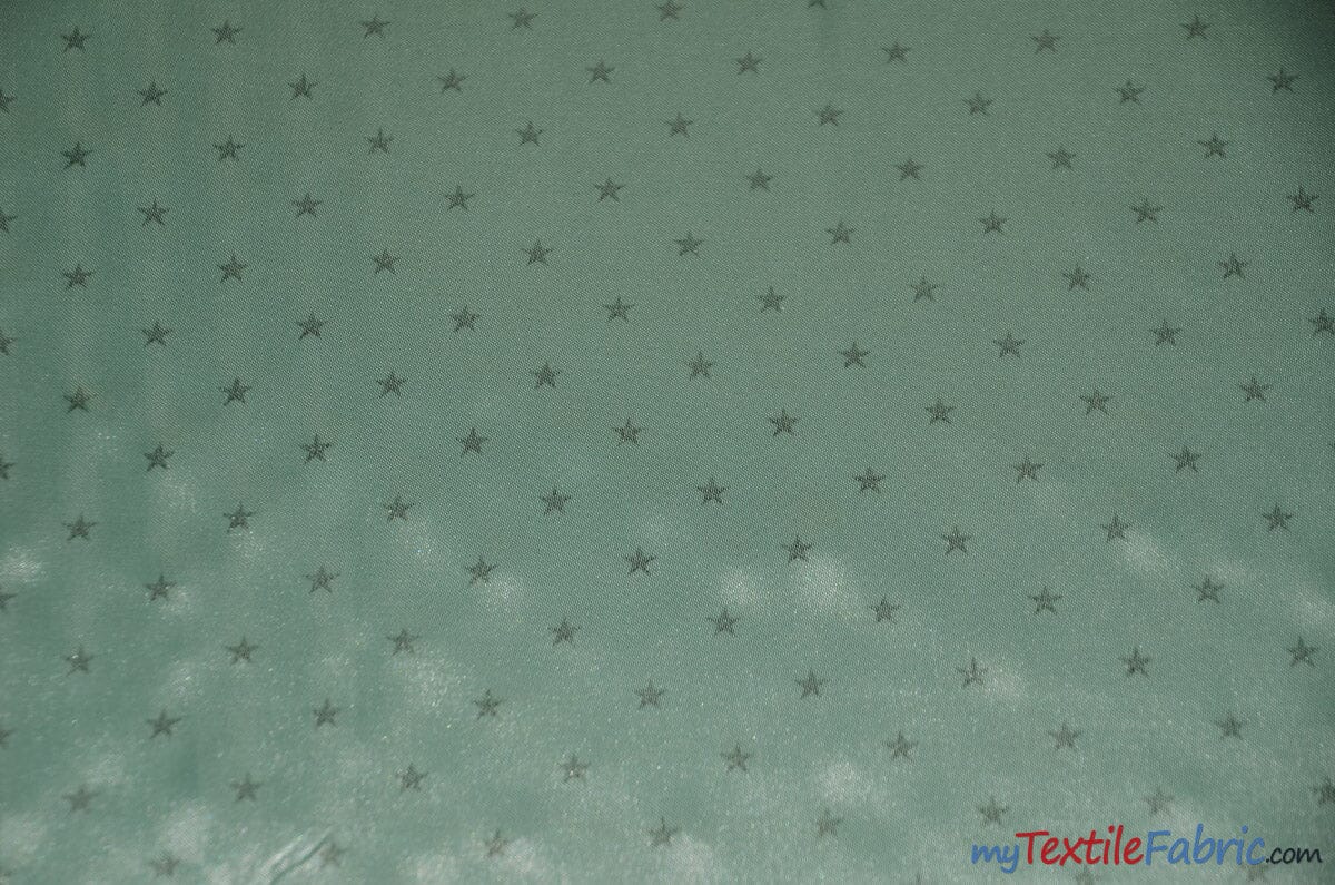 Mini Star Silky Satin Fabric | Soft Mini Star Charmeuse Fabric | 60" Wide | White Pink Mint | Fabric mytextilefabric Yards Mint Silver Star 
