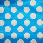 Load image into Gallery viewer, Polka Dot Satin | Soft Satin Polka Dot Charmeuse Fabric | 60&quot; Wide | Fabric mytextilefabric Yards Turquoise Polka Dot 

