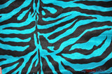 Animal Zebra Satin Fabric | Soft Satin Zebra Charmeuse Fabric | 60" Wide | Multiple Colors | Fabric mytextilefabric Yards Turquoise Zebra 