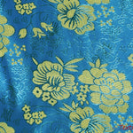 Load image into Gallery viewer, Oriental Metallic Flower Brocade | Metallic Brocade B23 | 58&quot; Wide | Chinese Brocade Fabric | Fabric mytextilefabric Yards Turquoise 
