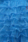 Organza Ruffled Mesh Fabric | Layered Ruffle Mesh Fabric | 57" Wide | Multiple Colors | Fabric mytextilefabric Yards Turquoise 