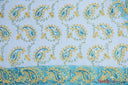 Coco Paisley Sheer Embroidery | Double Scallop Lace | 52" Wide | Fabric mytextilefabric Yards Turquoise 
