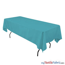 Load image into Gallery viewer, 60&quot; x 108&quot; Banquet Polyester Tablecloth | Sold By Piece or Wholesale Box | Fabric mytextilefabric By Piece Turquoise 