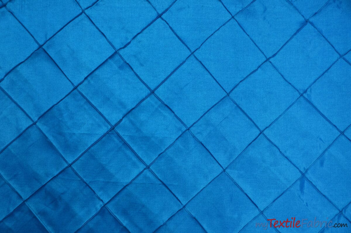 Taffeta Pintuck Fabric | 4"x4" Diamond | Diamond Taffeta Fabric | 58" Wide | Multiple Colors | Sample Swatch | Fabric mytextilefabric Sample Swatches Turquoise 