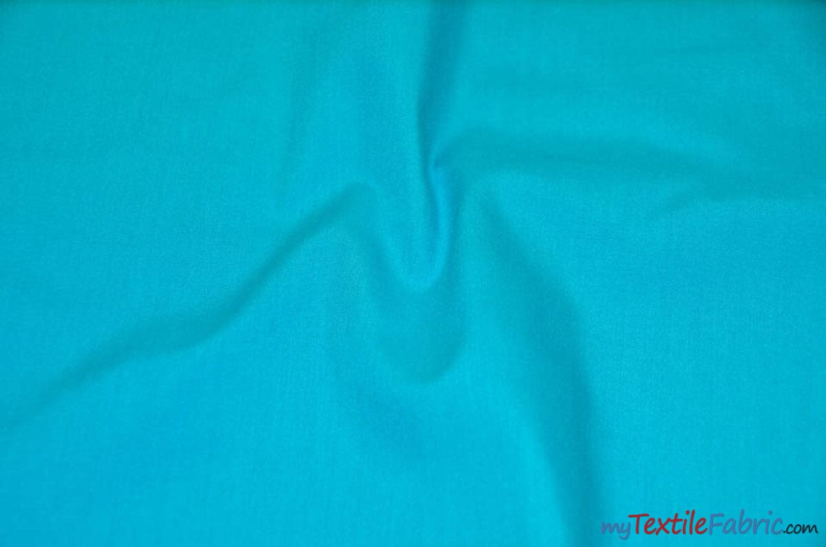 Polyester Cotton Broadcloth Fabric | 60" Wide | Solid Colors | Sample Swatch | Multiple Colors | Fabric mytextilefabric Sample Swatches Turquoise 