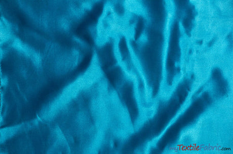 Bridal Satin Fabric | Shiny Bridal Satin | 60" Wide | Sample Swatch | Fabric mytextilefabric Sample Swatches Turquoise 