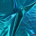 Load image into Gallery viewer, Metallic Foil Spandex Lame | Stretch Metallic Lame | Spandex Lame Fabric | All Over Foil on Stretch Knit | 60&quot; Wide | Fabric mytextilefabric Yards Turquoise 
