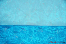 Load image into Gallery viewer, Sparkle Organza Fabric | Glitter Beads on Organza Fabric | 58&quot; Wide | Fabric mytextilefabric Yards Turquoise 