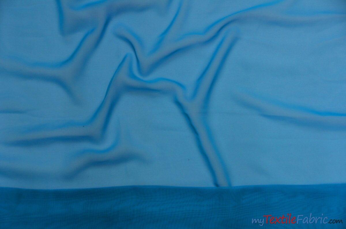 Chiffon Fabric | Super Soft & Flowy | 60" Wide | By the Continuous Yard | Multiple Colors | Fabric mytextilefabric Yards Turquoise 