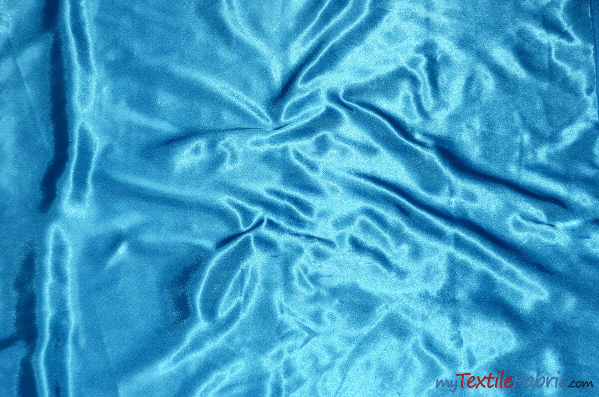 Charmeuse Satin Fabric | Silky Soft Satin | 60" Wide | Wholesale Bolt Only | Multiple Colors | Fabric mytextilefabric Bolts Turquoise 