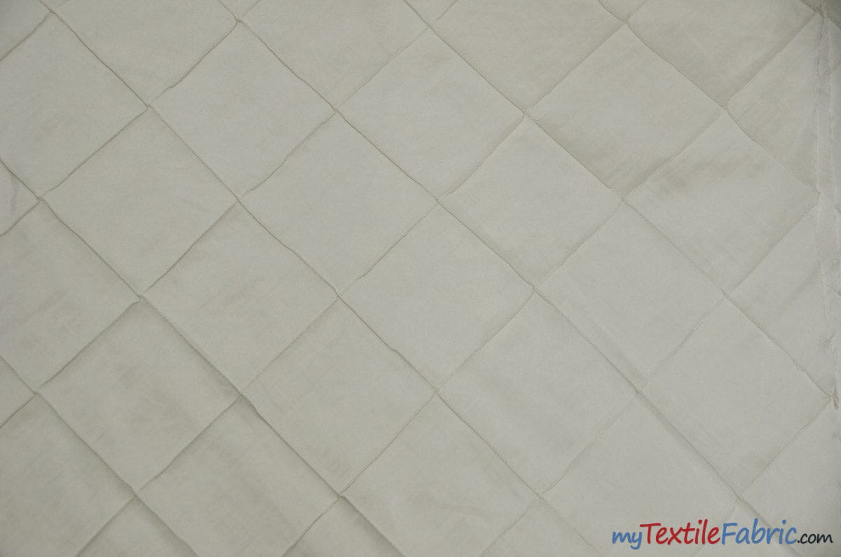 Taffeta Pintuck Fabric | 4"x4" Diamond | Diamond Taffeta Fabric | 58" Wide | Multiple Colors | Continuous Yards | Fabric mytextilefabric Yards Vanilla 