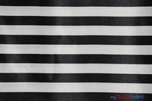 Load image into Gallery viewer, 1&quot; Stripe Satin Print | Dull Satin Print | 58/60&quot; Wide | Stripe Satin Print Fabric | 3 Colors | Fabric mytextilefabric Yards Black White 1&quot; Stripe 