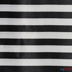 Load image into Gallery viewer, 1&quot; Stripe Satin Print | Dull Satin Print | 58/60&quot; Wide | Stripe Satin Print Fabric | 3 Colors | Fabric mytextilefabric Yards Black White 1&quot; Stripe 

