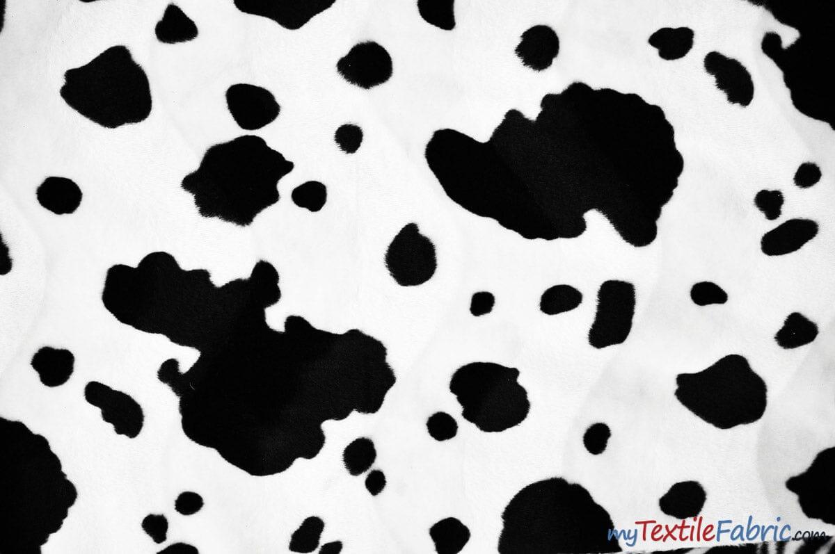 White Black Cow Satin Print Fabric | Cow Charmeuse Satin | 60" Wide | Fabric mytextilefabric Bolts White Black Cow 