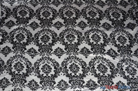 White Black Damask Satin Print Fabric | Damask Lamour Satin Fabric | Dull Satin Print | 60" Wide | Fabric mytextilefabric Yards White Black Damask 