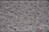 Swirl Organza Fabric | Embroidered Swirl Sheer | 54" Wide | Multiple Colors | Fabric mytextilefabric Yards White Black 