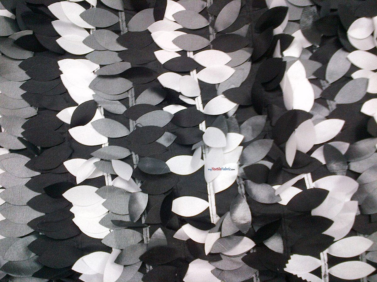Leaf Taffeta | Hanging Leaf Taffeta | 57" Wide | Multiple Colors Available | Fabric mytextilefabric Yards White Black 