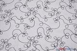 Fantasia Organza Embroidery Fabric | Embroidered Floral Sheer | 54" Wide | Multiple Colors | Fabric mytextilefabric Yards White Black 