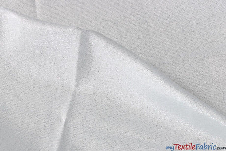 Starburst Metallic Brocade Fabric | Metallic Jacquard Fabric | 60" Wide | Multiple Colors | Drapery, Curtains, Tablecloths | Fabric mytextilefabric Yards White Silver 