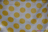 Polka Dot Satin | Soft Satin Polka Dot Charmeuse Fabric | 60" Wide | Fabric mytextilefabric Yards White Yellow Polka Dot 