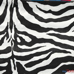 Load image into Gallery viewer, Animal Zebra Satin Fabric | Soft Satin Zebra Charmeuse Fabric | 60&quot; Wide | Multiple Colors | Fabric mytextilefabric Yards White Zebra 
