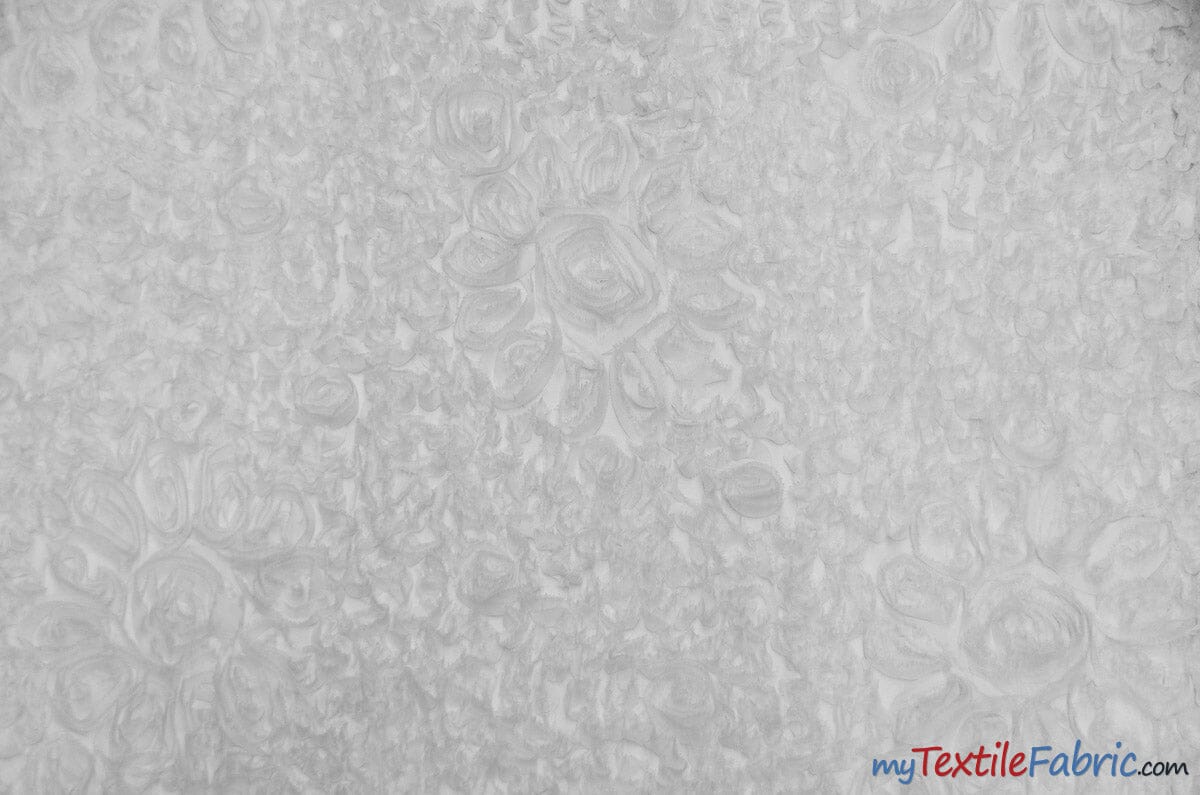 Wedding Bliss Fabric | 3d Floral Chiffon Fabric | Floral Chiffon Embroidery | 52" Wide | 4 Colors | Fabric mytextilefabric Yards White 