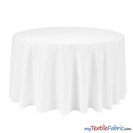 Load image into Gallery viewer, 108&quot; Round Polyester Seamless Tablecloth | Sold by Single Piece or Wholesale Box | Fabric mytextilefabric By Piece White 
