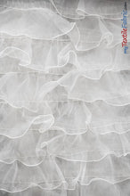 Load image into Gallery viewer, Organza Ruffled Mesh Fabric | Layered Ruffle Mesh Fabric | 57&quot; Wide | Multiple Colors | Fabric mytextilefabric Yards White 