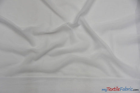 Chiffon Fabric | Super Soft & Flowy | 60" Wide | By the Continuous Yard | Multiple Colors | Fabric mytextilefabric Yards White 