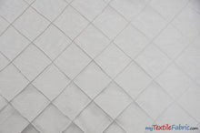Load image into Gallery viewer, Taffeta Pintuck Fabric | 4&quot;x4&quot; Diamond | Diamond Taffeta Fabric | 58&quot; Wide | Multiple Colors | Sample Swatch | Fabric mytextilefabric Sample Swatches White 