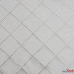 Load image into Gallery viewer, Taffeta Pintuck Fabric | 4&quot;x4&quot; Diamond | Diamond Taffeta Fabric | 58&quot; Wide | Multiple Colors | Sample Swatch | Fabric mytextilefabric Sample Swatches White 
