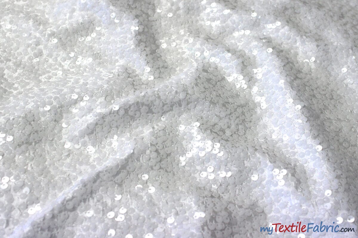 Sequins Taffeta Fabric by the Yard | Glitz Sequins Taffeta Fabric | Raindrop Sequins | 54" Wide | Tablecloths, Runners, Dresses, Apparel | Fabric mytextilefabric Yards White 