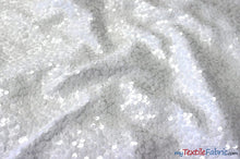 Load image into Gallery viewer, Sequins Taffeta Fabric by the Yard | Glitz Sequins Taffeta Fabric | Raindrop Sequins | 54&quot; Wide | Tablecloths, Runners, Dresses, Apparel | Fabric mytextilefabric Yards White 