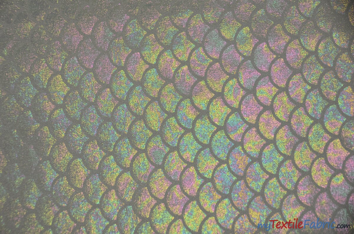 Mermaid Holographic Green Scales Poly Spandex Stretch Fabric by-the-ya–  Peridot Clothing