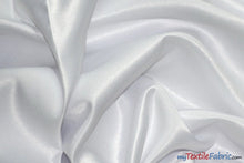 Load image into Gallery viewer, L&#39;Amour Satin Fabric | Polyester Matte Satin | Peau De Soie | 60&quot; Wide | Wholesale Bolt | Wedding Dress, Tablecloth, Multiple Colors | Fabric mytextilefabric Bolts White 
