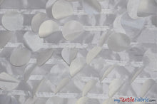 Load image into Gallery viewer, Petal Taffeta Fabric | Hanging Round Petal Taffeta | 57&quot; Wide | Multiple Colors Fabric mytextilefabric Yards White 