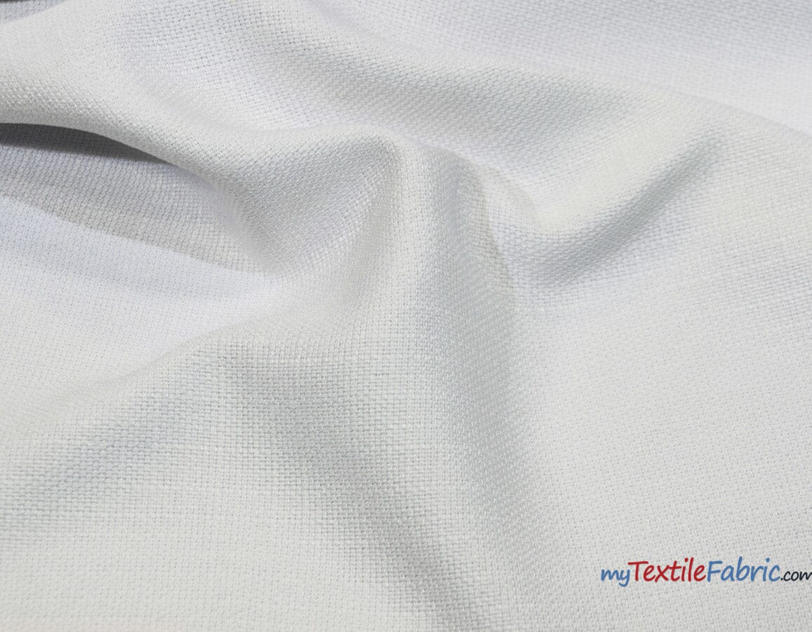 Rustic Linen Fabric | Imitation Linen Fabric | Faux Linen Fabric | 58" Wide | 5 Colors | Fabric mytextilefabric Yards White 