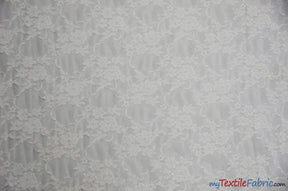 Very Soft Lingerie Stretch Lace | Giselle Floral Lace | Vintage Stretch Lace | 60" Wide | Multiple Colors | Lingerie Lace | Fabric mytextilefabric Yards White 