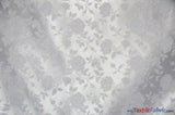 Satin Jacquard | Satin Flower Brocade | 60" Wide | Wholesale Bolt 65 Yards | Fabric mytextilefabric Bolts White 